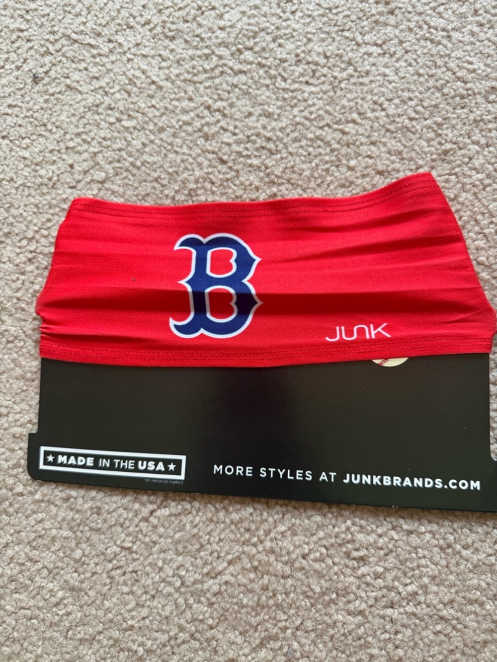 JUNK Big Bang Lite Headband Boston Red Sox Red Lightweight Sweat-Wicking NWT
